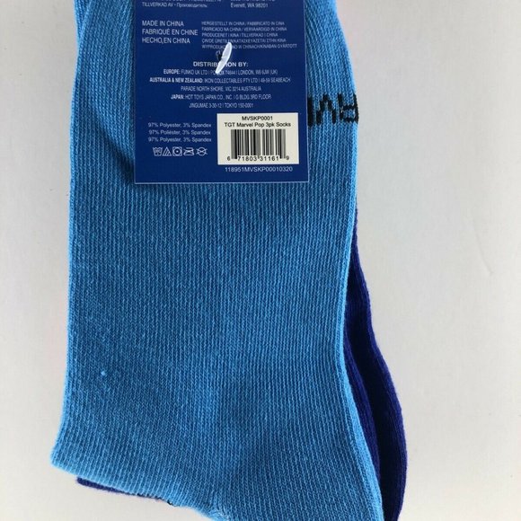 Funko Pop! Marvel Black Light Socks Thor Spiderman - Picture 2 of 3